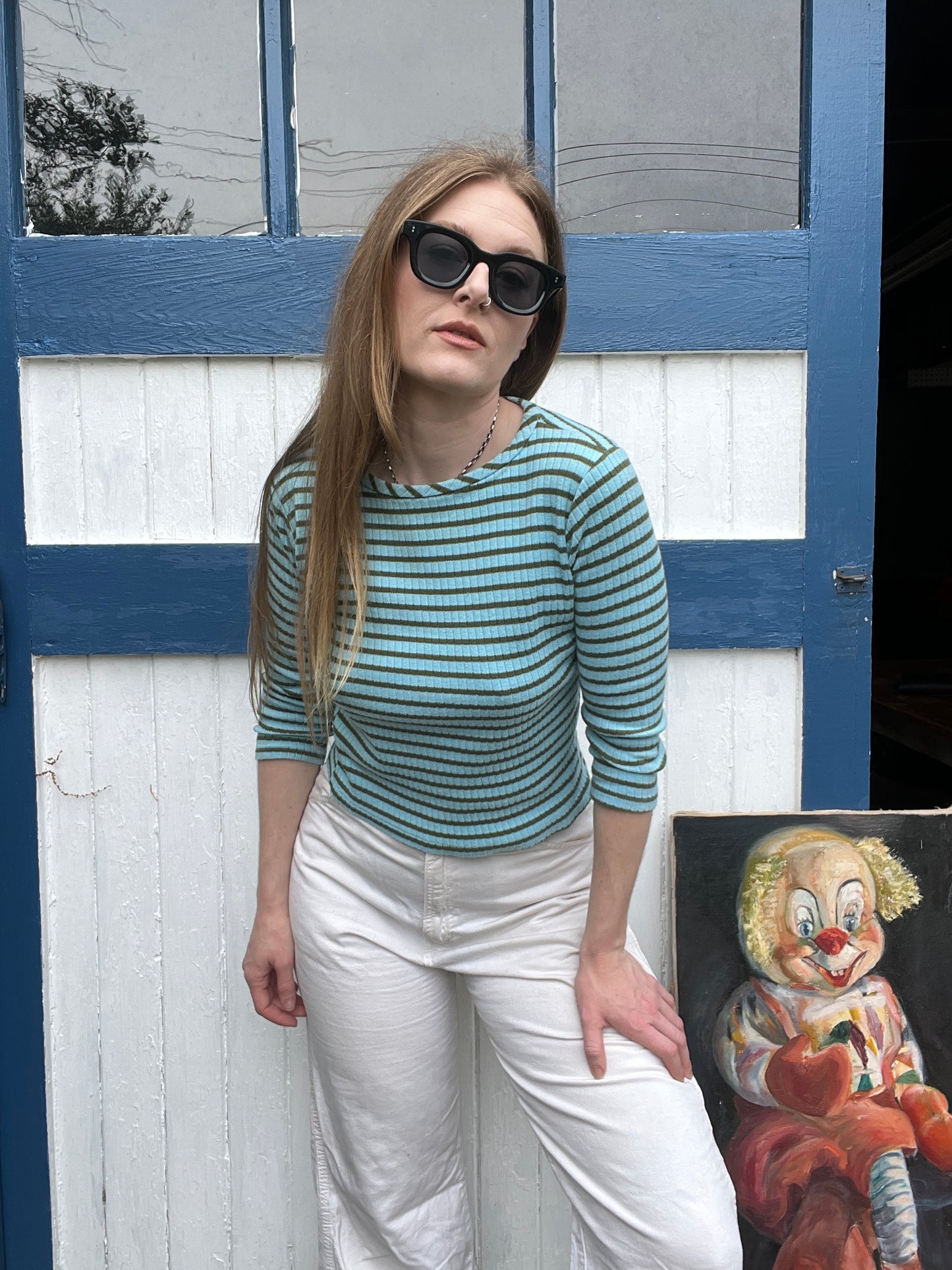 1960s Blue Striped Tee