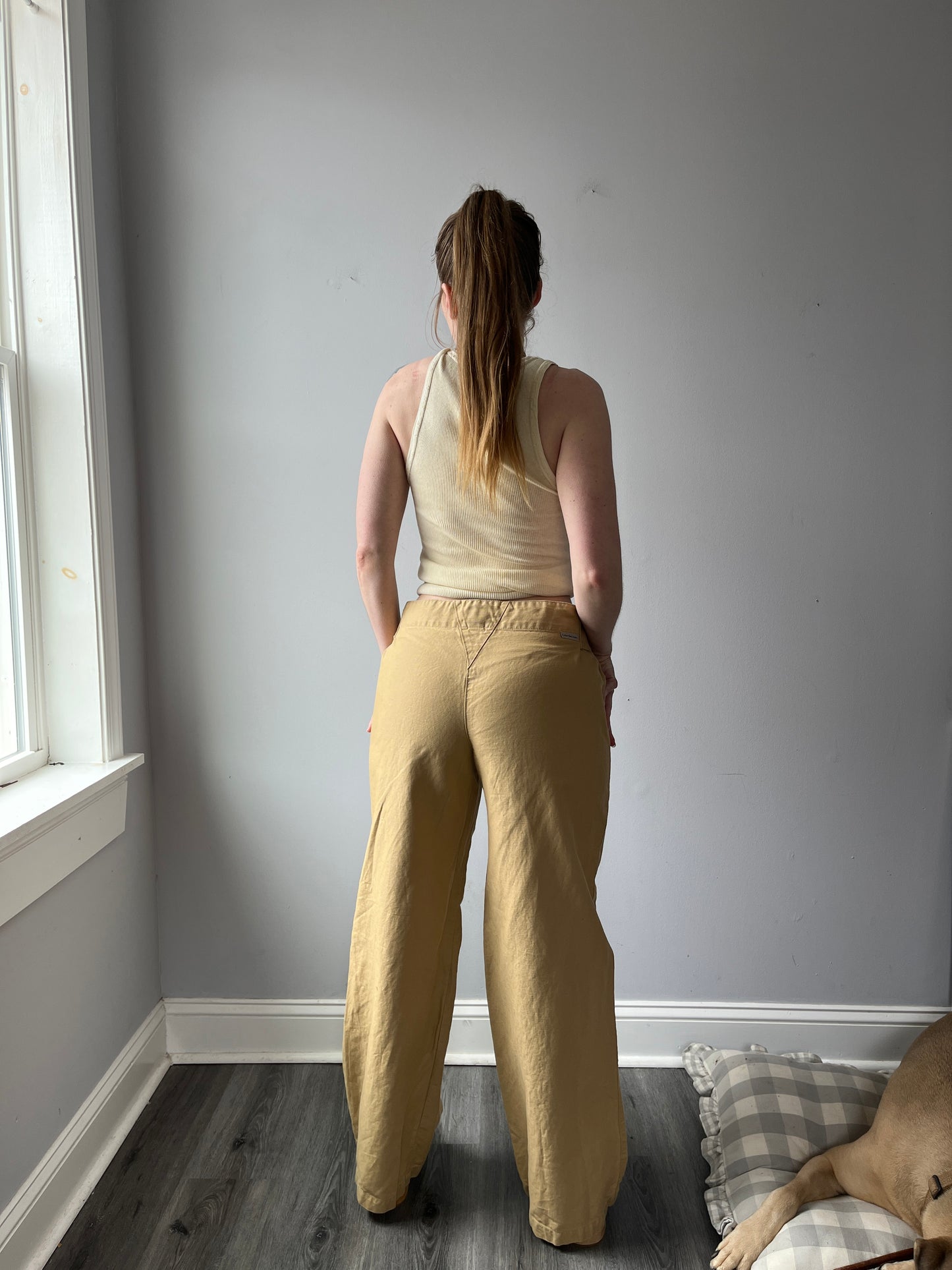 Flax/Cotton Tan Trousers