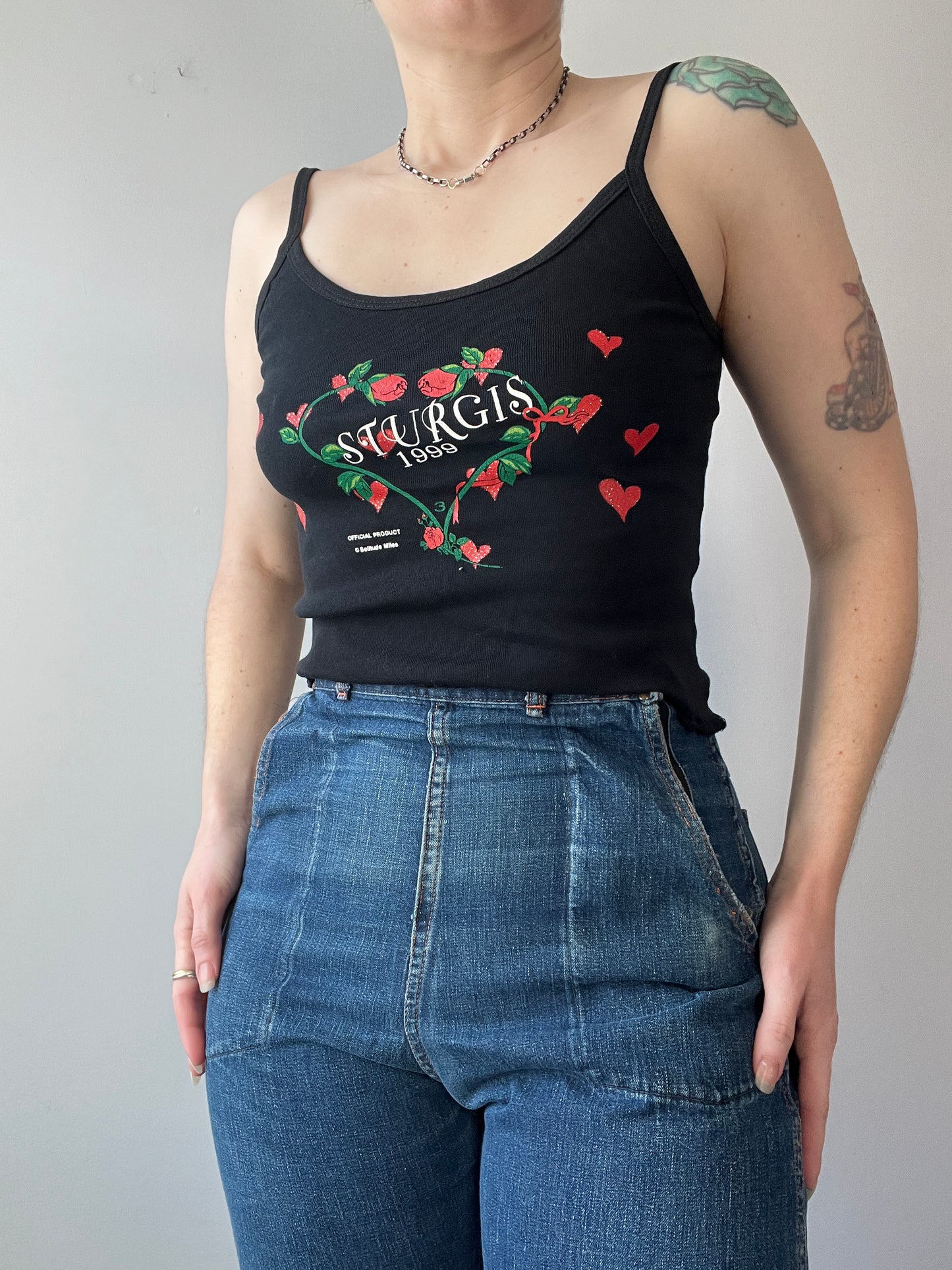 Vintage Sturgis 1990s Roses Tank S