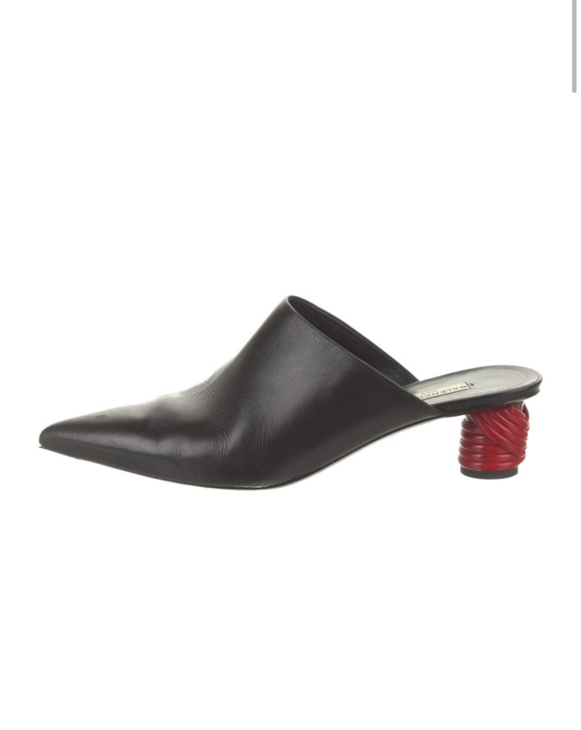 Balenciaga Leather Mules Red Cord Heel