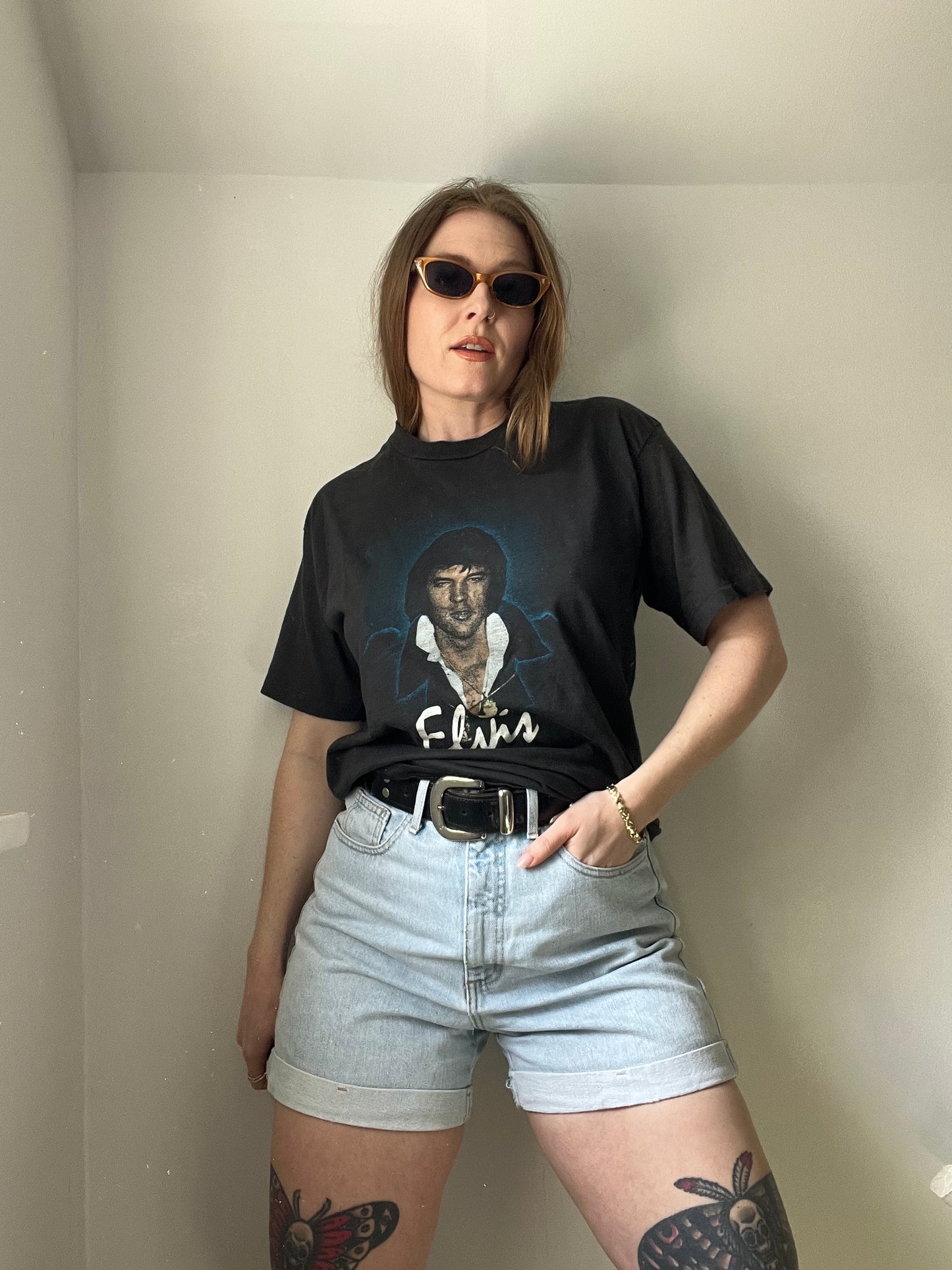1980s Black Elvis Graphic Tee M/L
