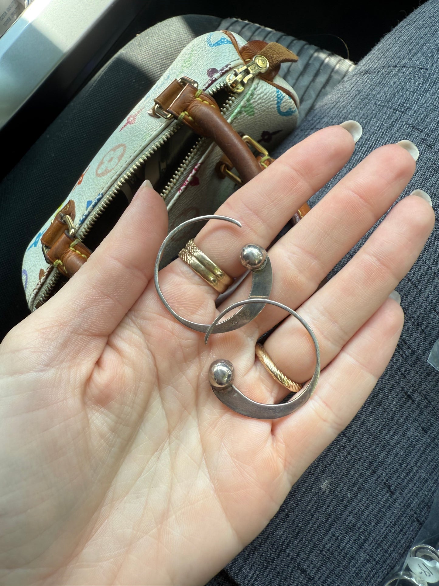 Sterling Silver Hoopish Earrings