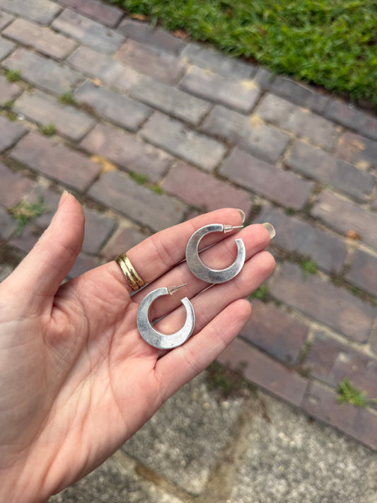 Chunky Sterling Hoop Earrings
