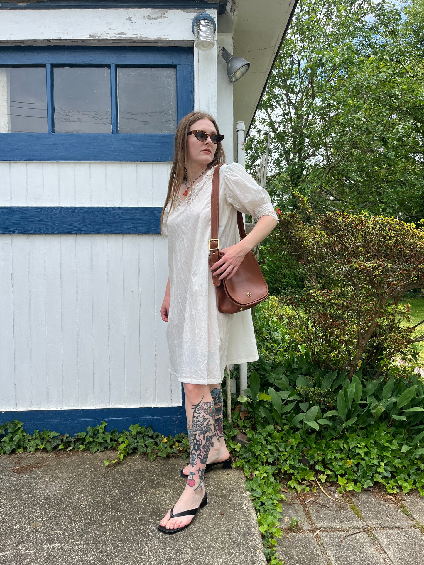 Victorian Antique White Cotton Dress
