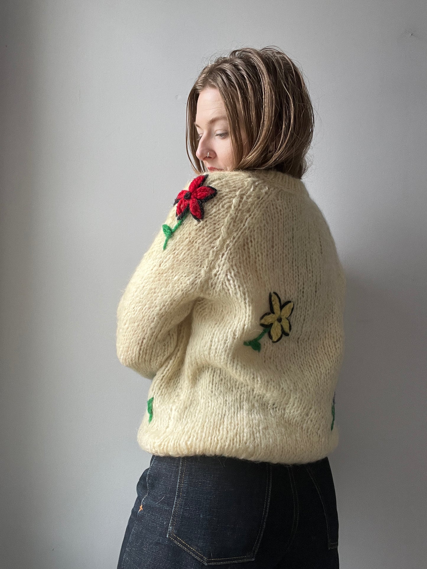 1970s Flower Knitted Sweater