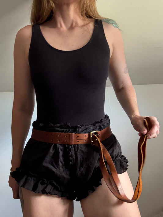 Vintage Brown Leather Belt