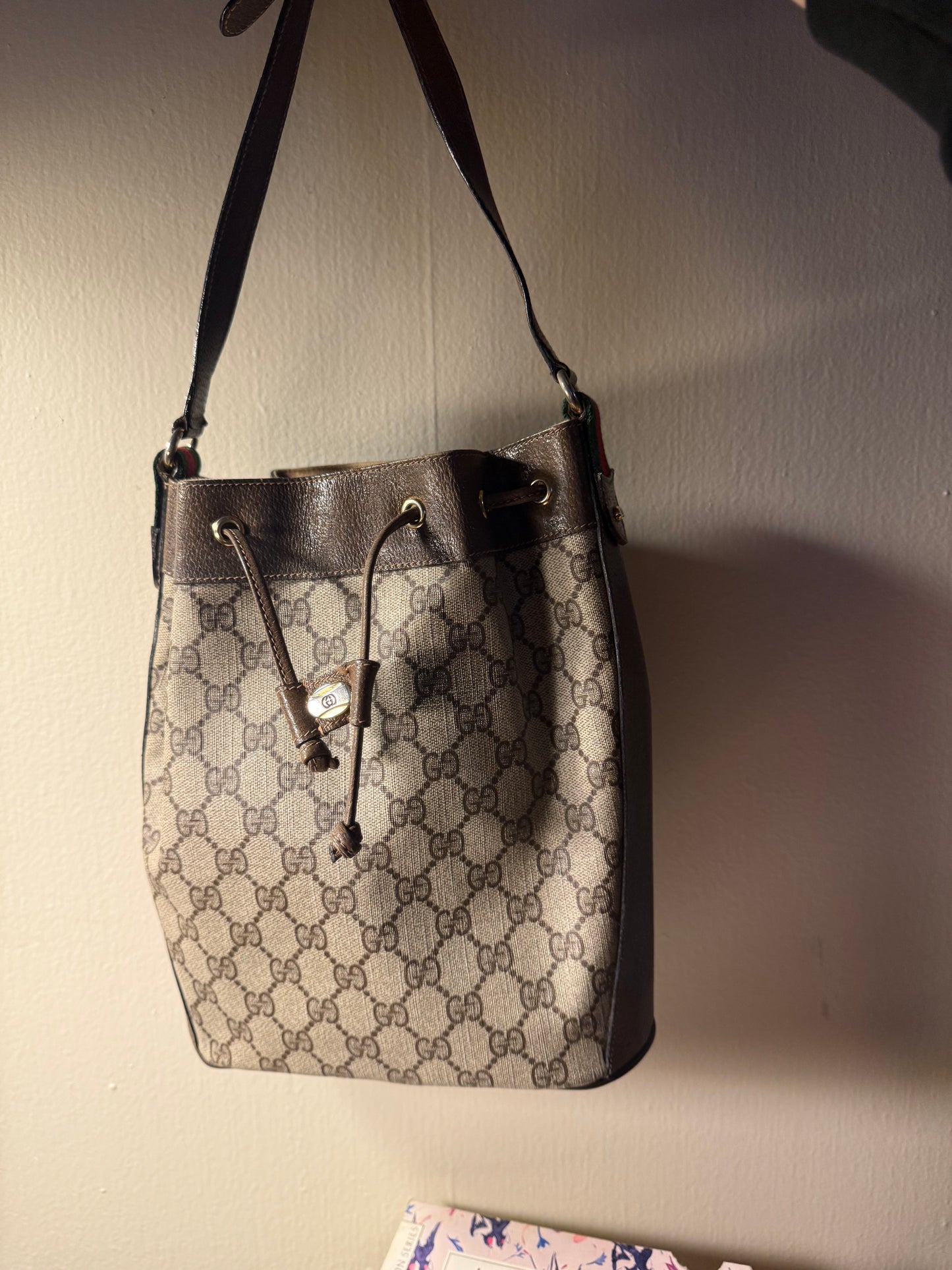1980s Gucci GG Shoulder Bag