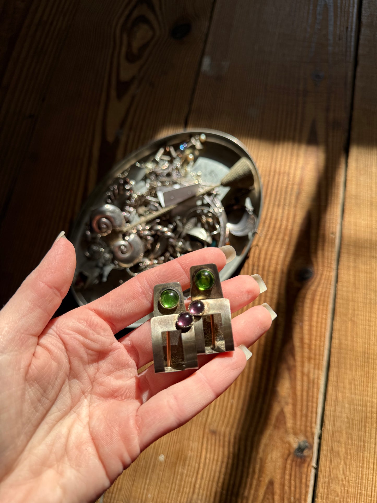 925 Sterling Silver Made by Hand Funky Earrings