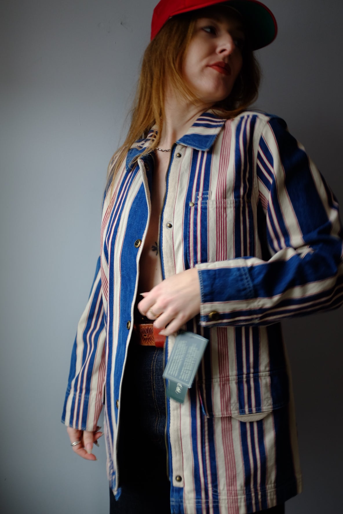 1990s Ralph Lauren Ticking Stripe Chore Coat