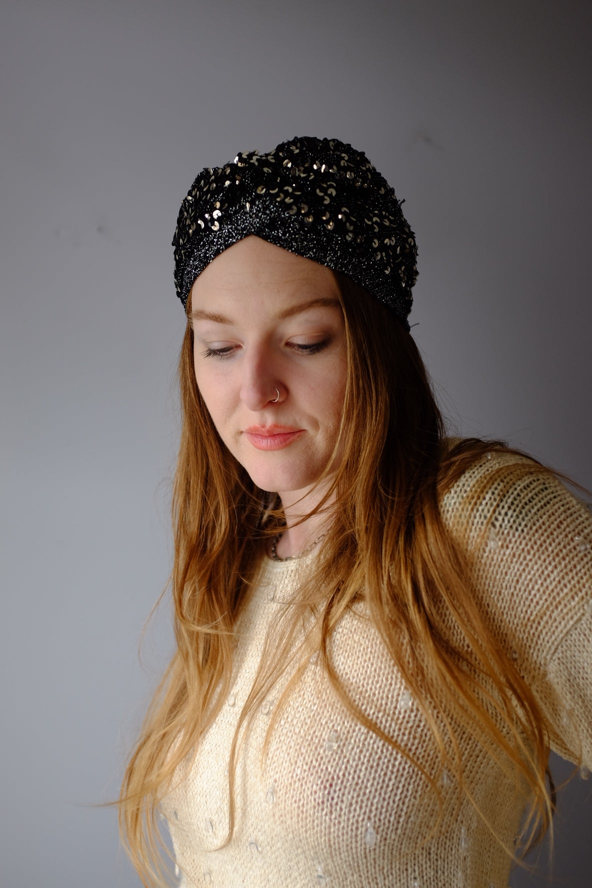 1970’s Black Sequined Turban