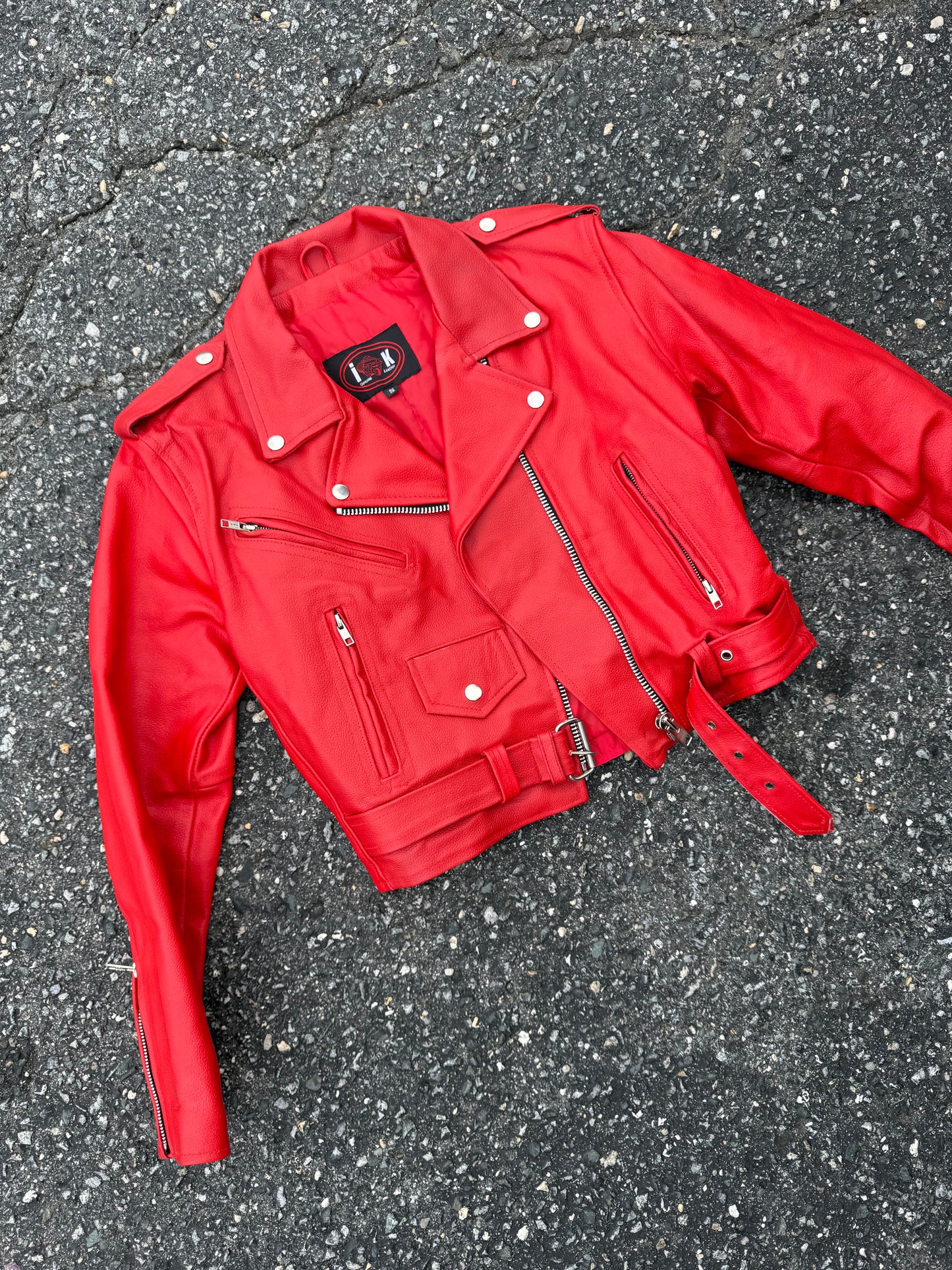 Vintage Red Moto Jacket