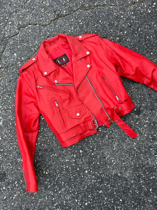 Vintage Red Moto Jacket