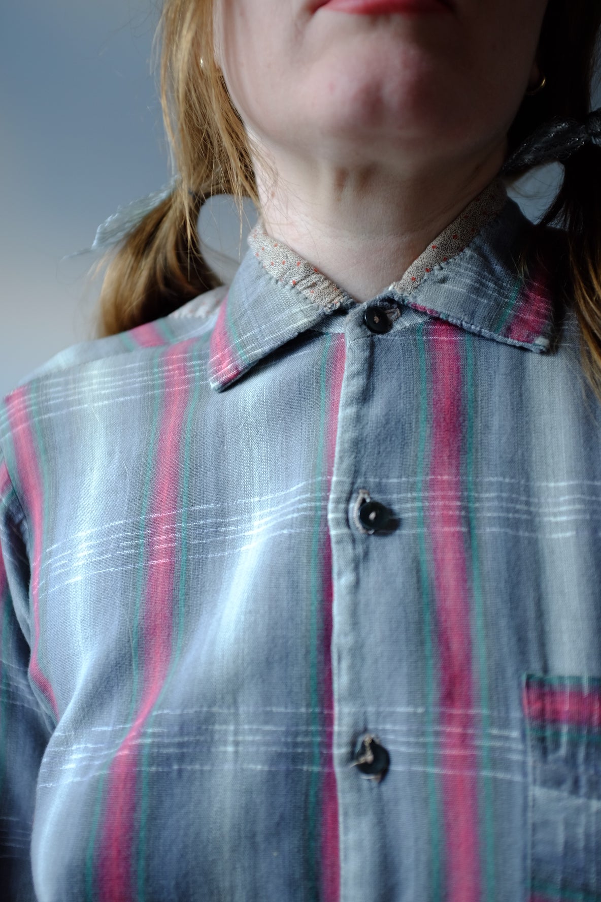 1950s Loop Collar Plaid Button Up