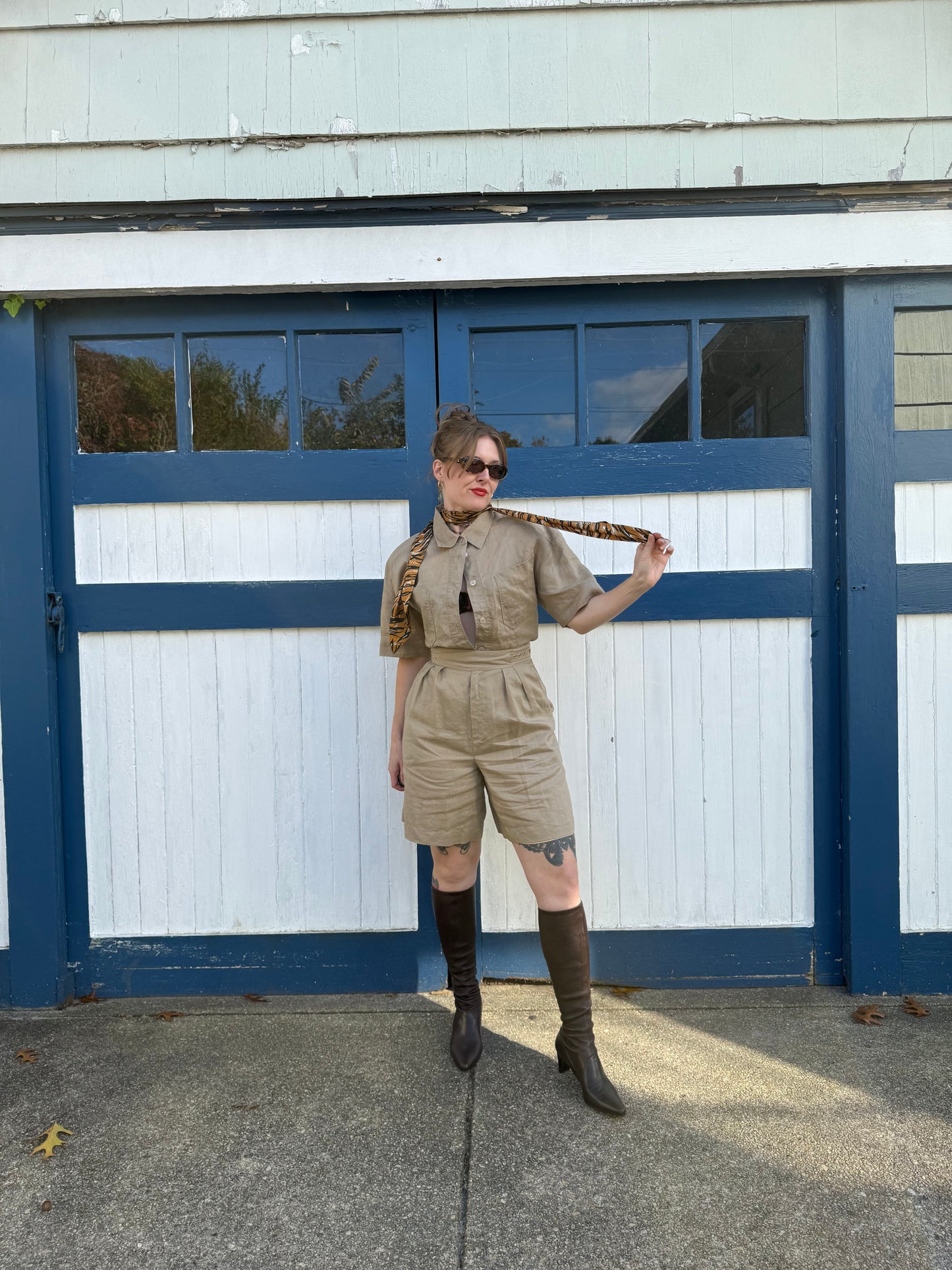 1980s Levante 100% Linen Tan Set