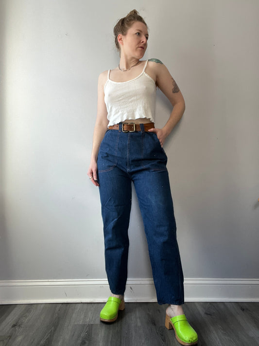 Vintage 1950s Side Zip Jeans 29”