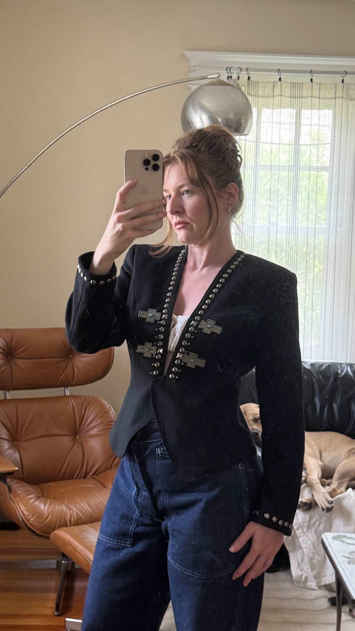 Double D Ranch Wool Fitted Jacket with Stud Detailing XS/S