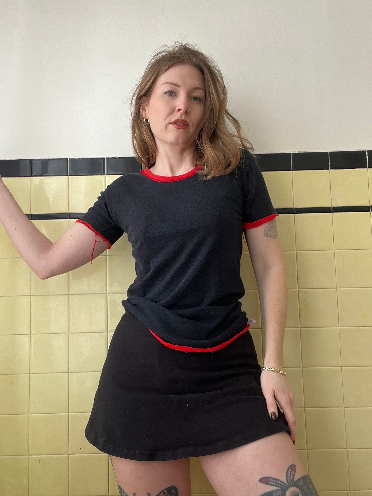 1970s/1980s Black Cotton Jersey #2 S/M