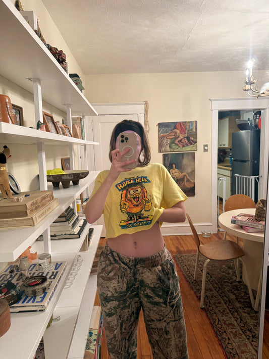 1970s Raise Hell Raw Hemmed Tee