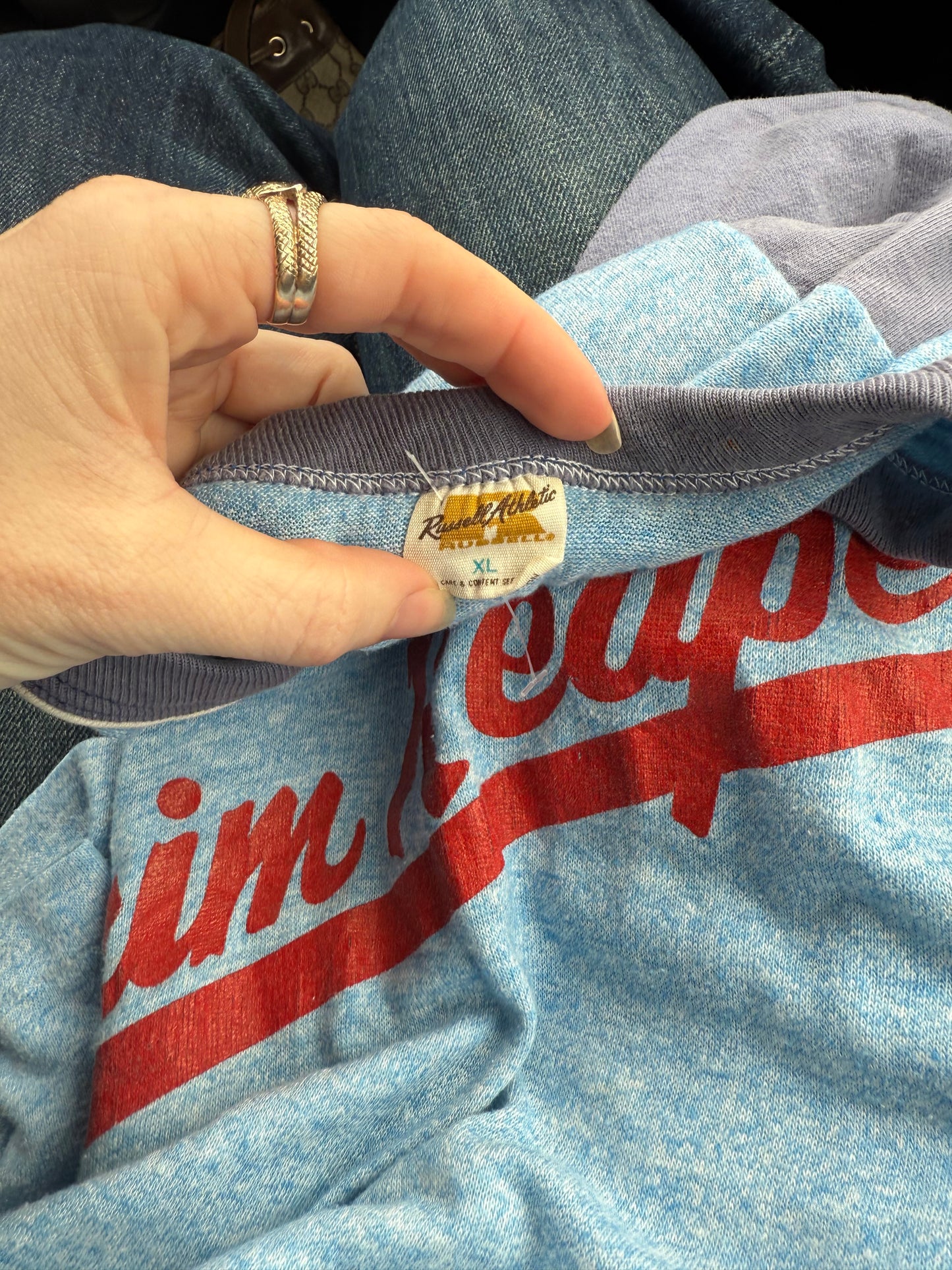 1970s Grim Reaper Blue Tee L/XL