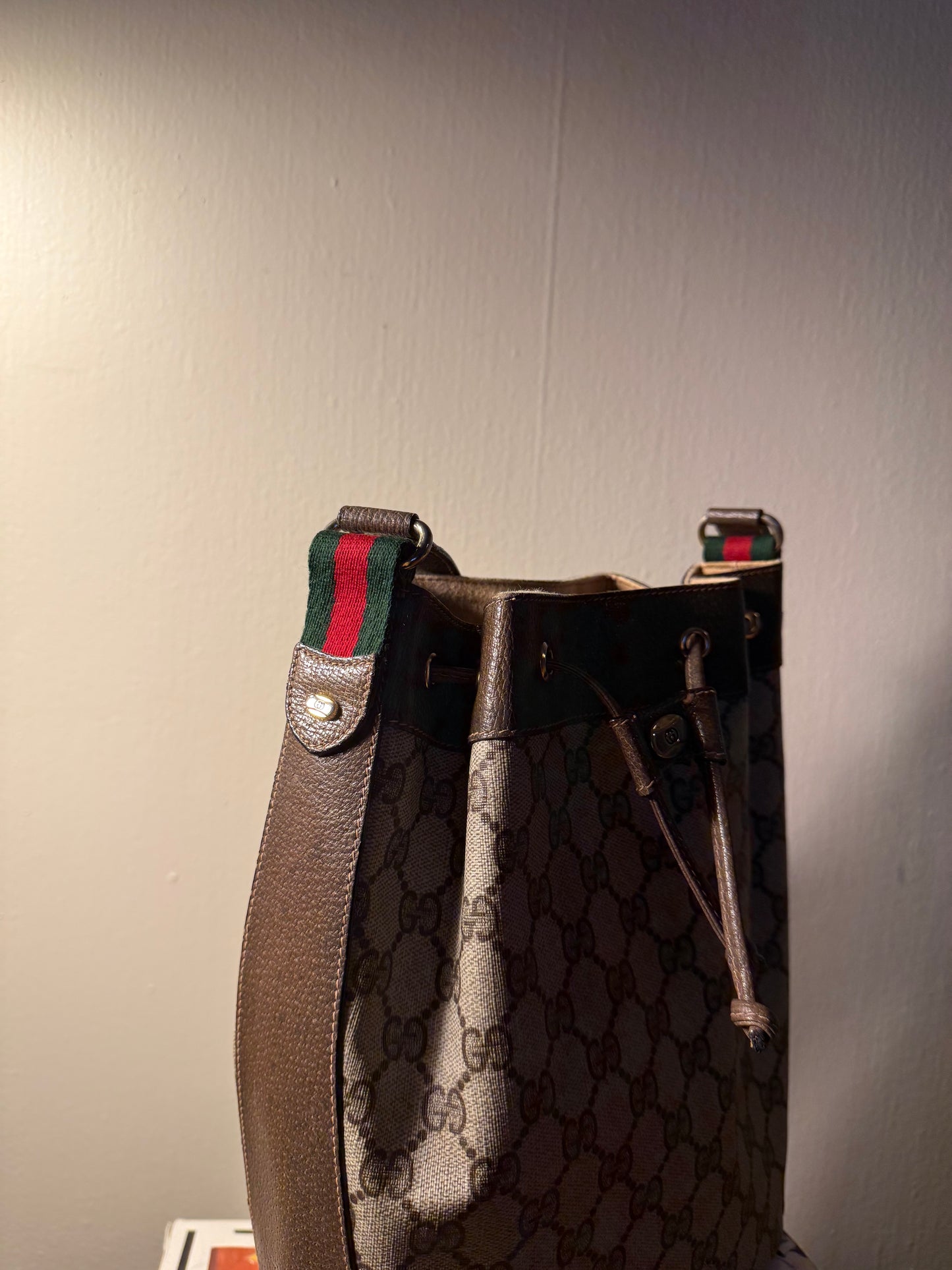 1980s Gucci GG Shoulder Bag