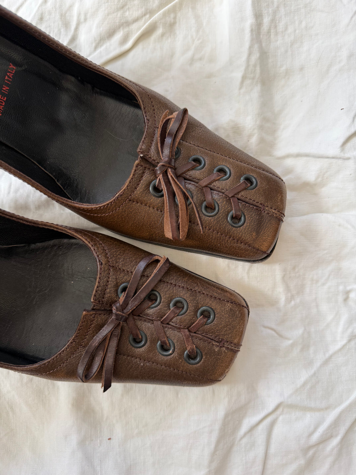 Vintage Leather Lace Up Miu Miu Pumps 39.5