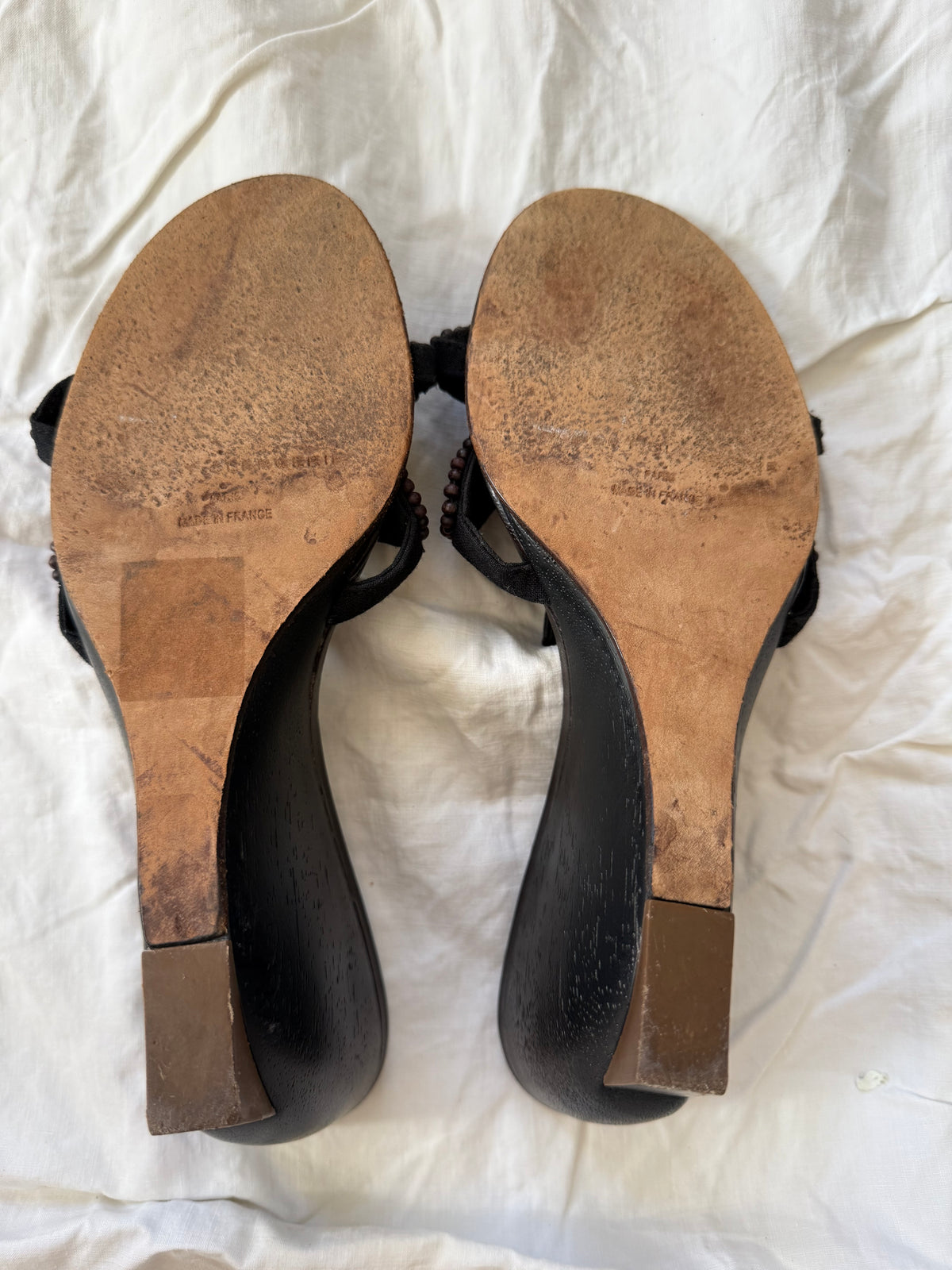 Vintage Robert Clergerie Brown Dragonfly Wedge Heels 36.5