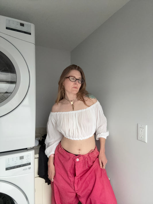 White Gauze White Off The Shoulder