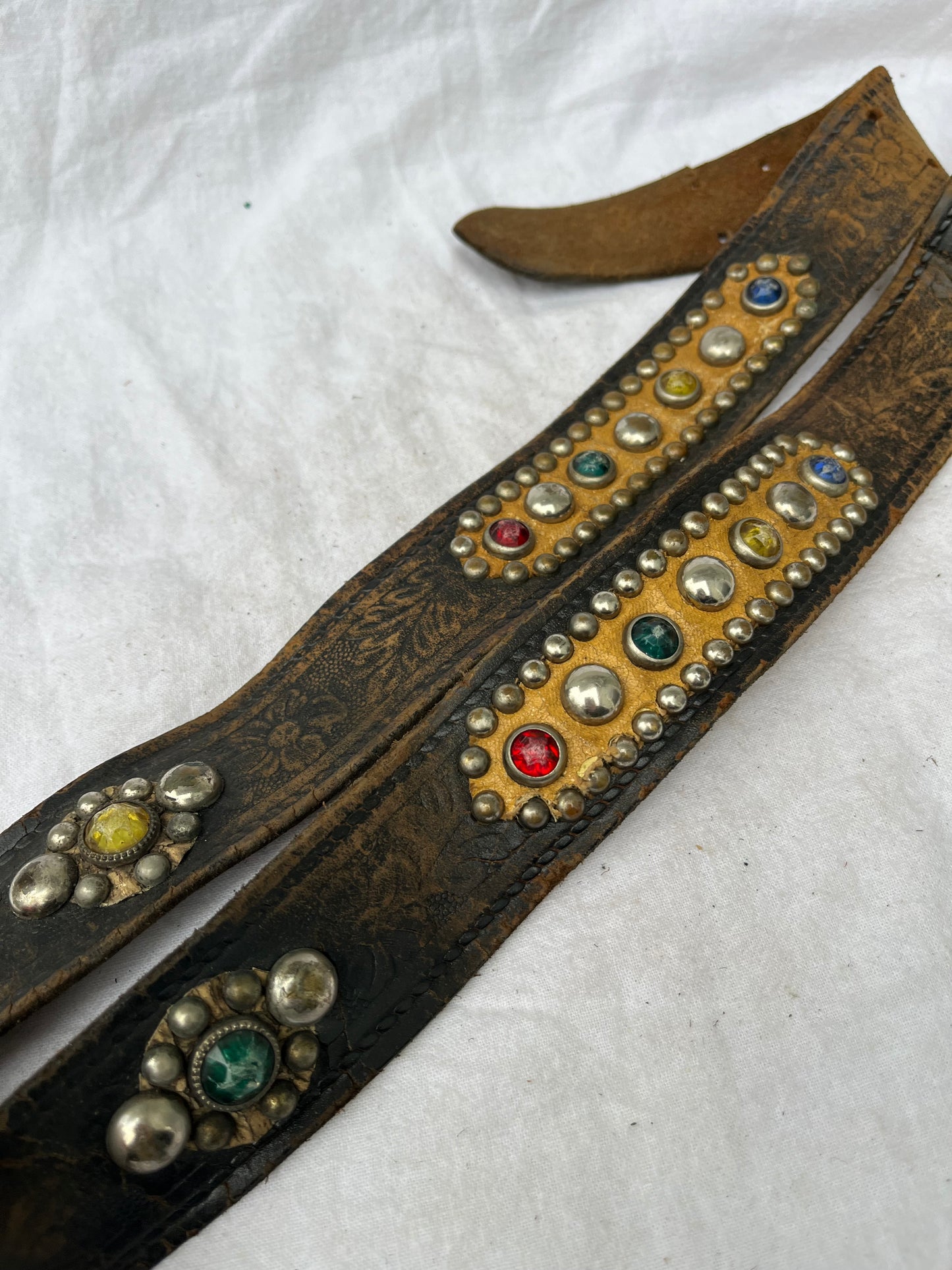 1950s Studded and Jeweled Western Belt 34”-39”