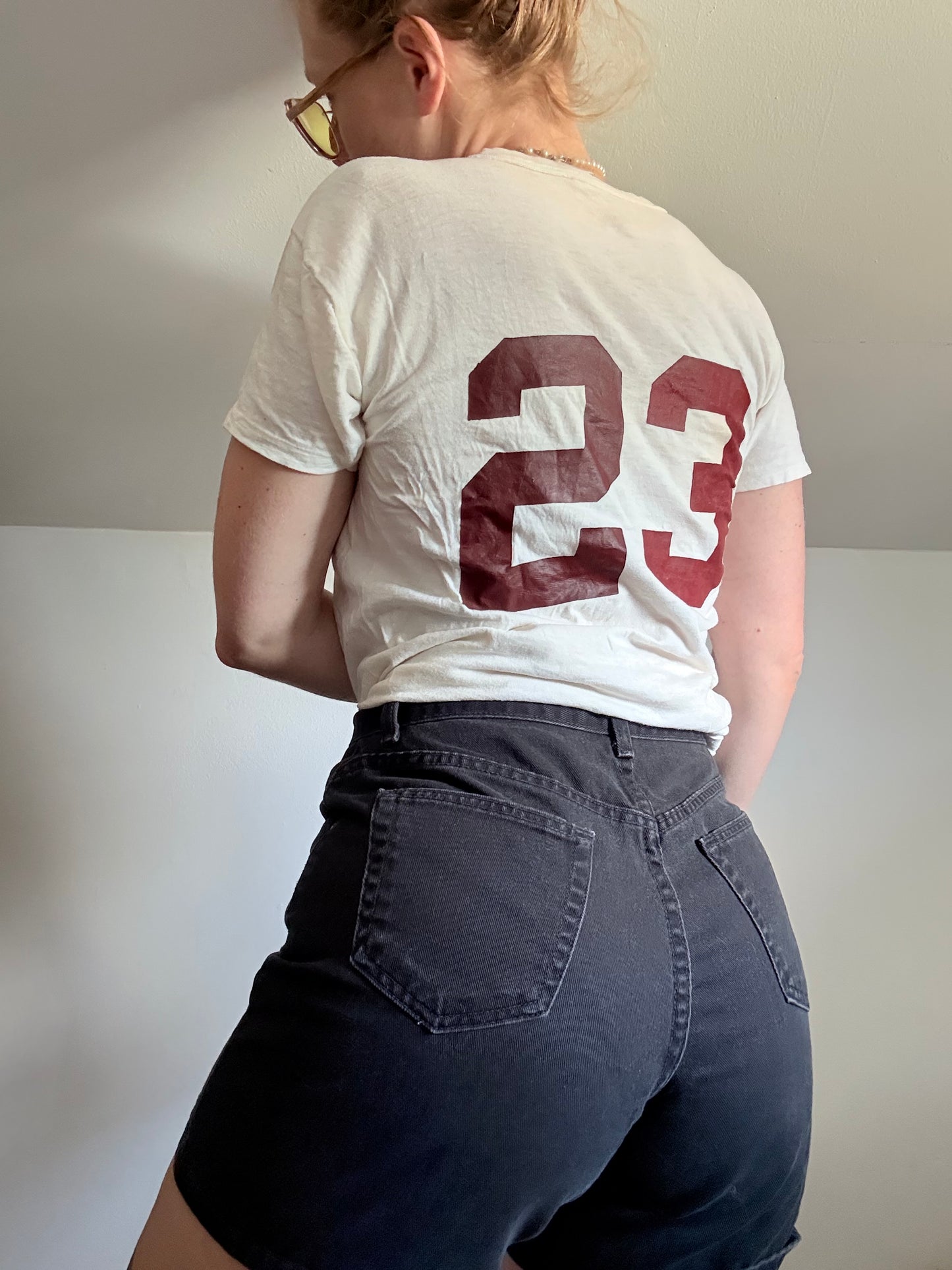 1960s 23 White Jersey Tee M