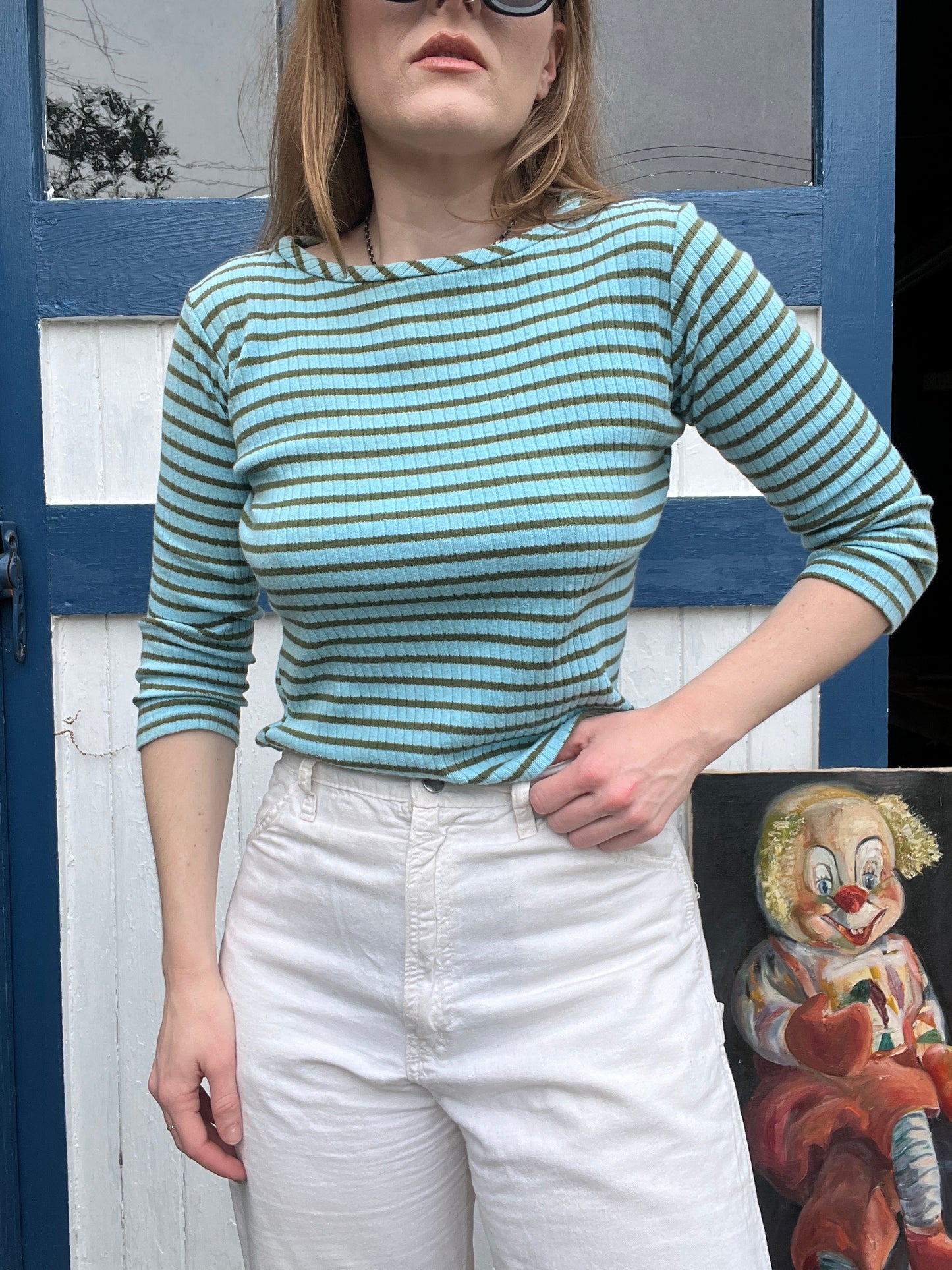 1960s Blue Striped Tee