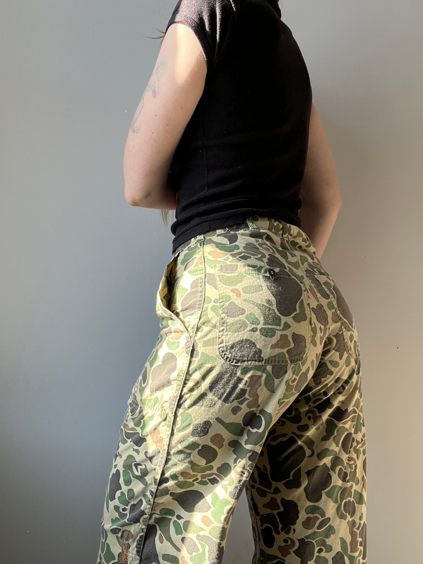 1980s Cotton Camo Pants 28" - 32"