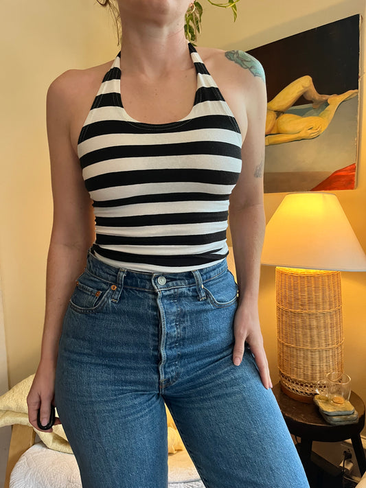 1990s Striped Halter Top