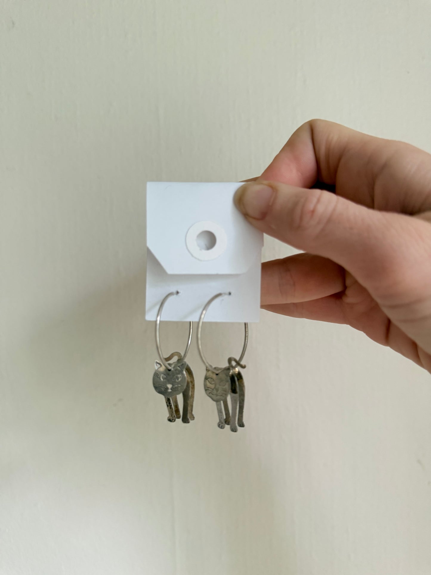 Insanely Cute Cat Hoop Earrings 925 Silver