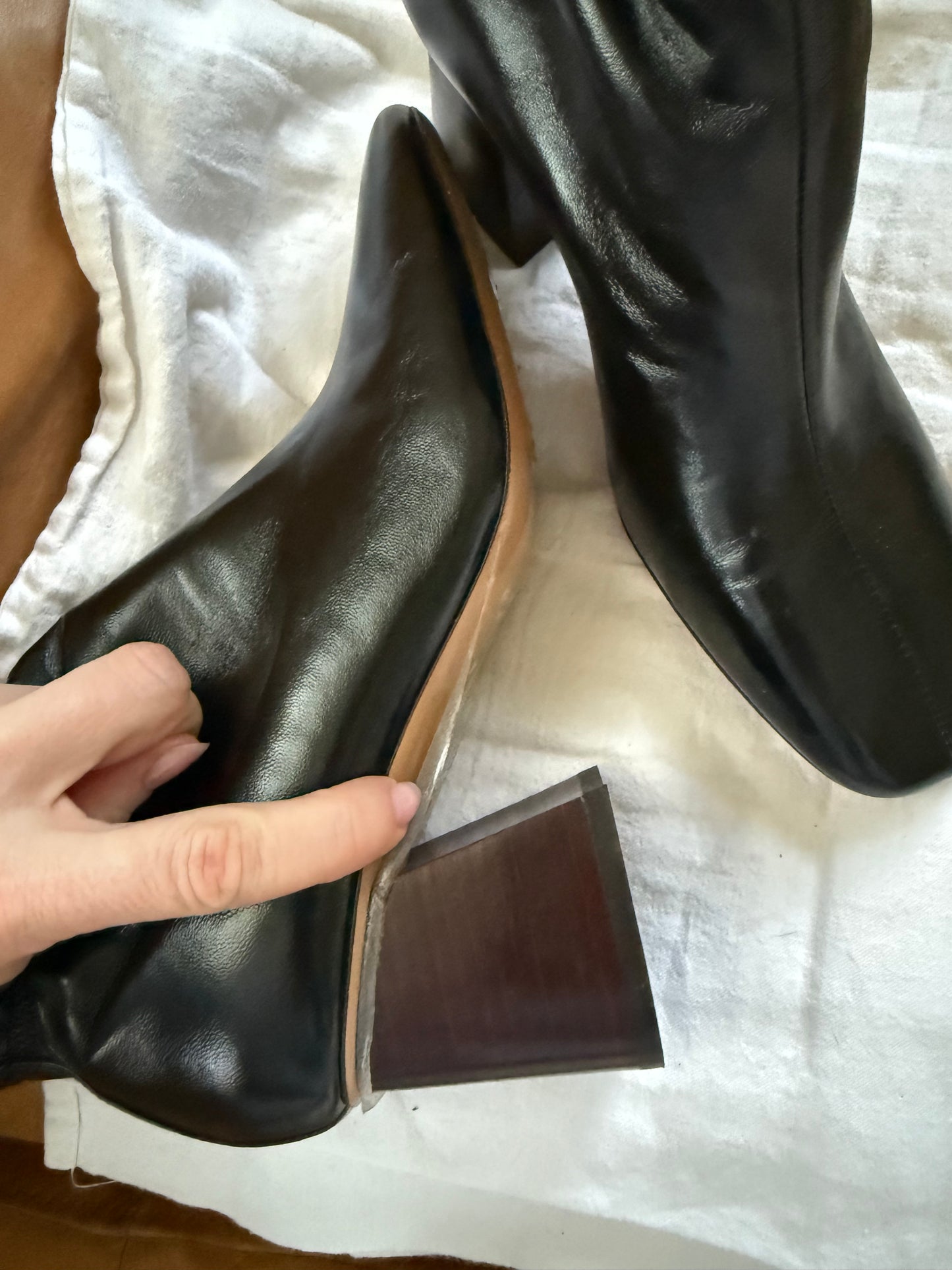 Celine Leather Scrunch Boot with Brown Heal 7.5/8 Size 39