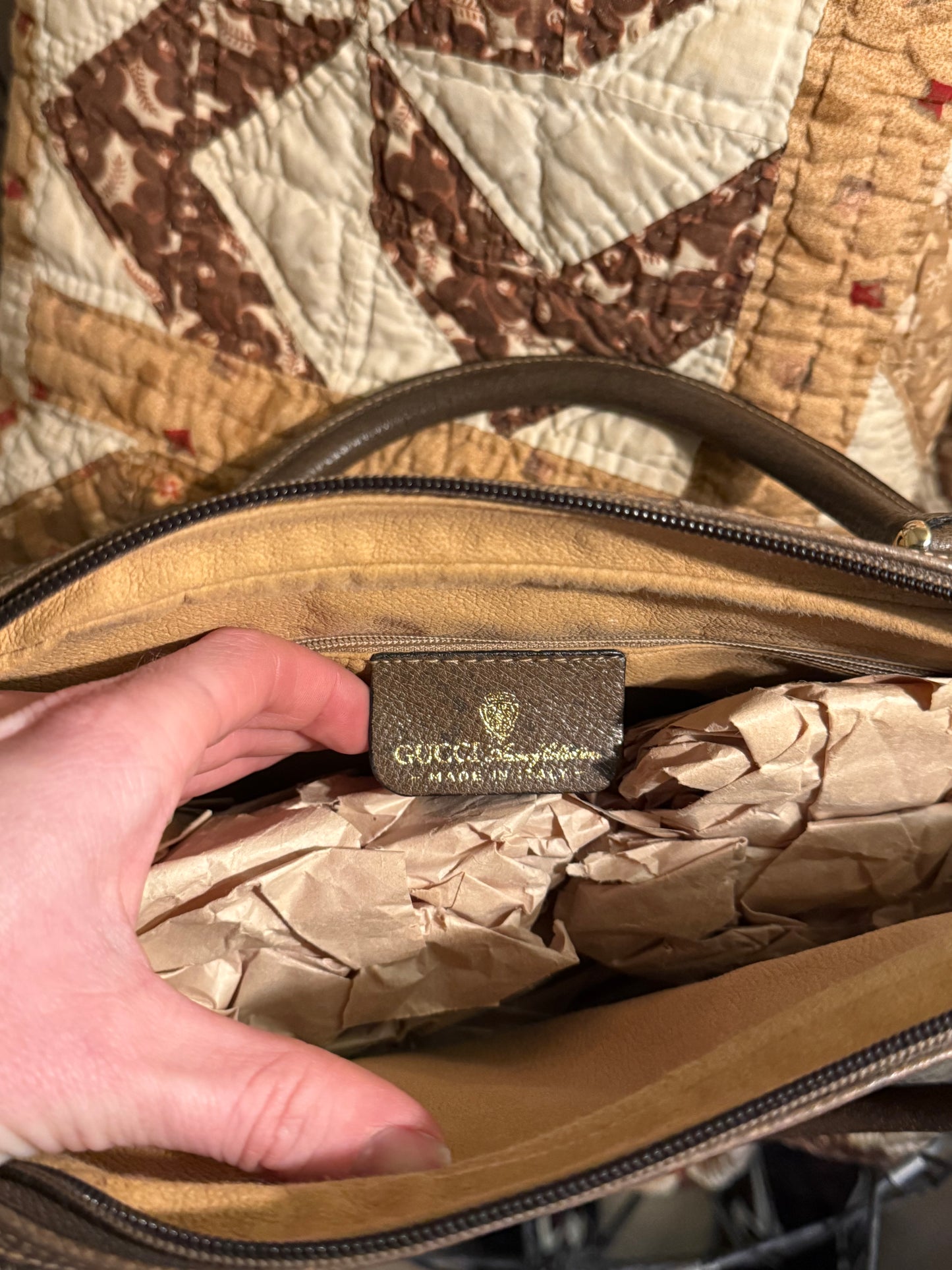Authentic Vintage 1980s Gucci GG Supreme Sherry Line Handbag