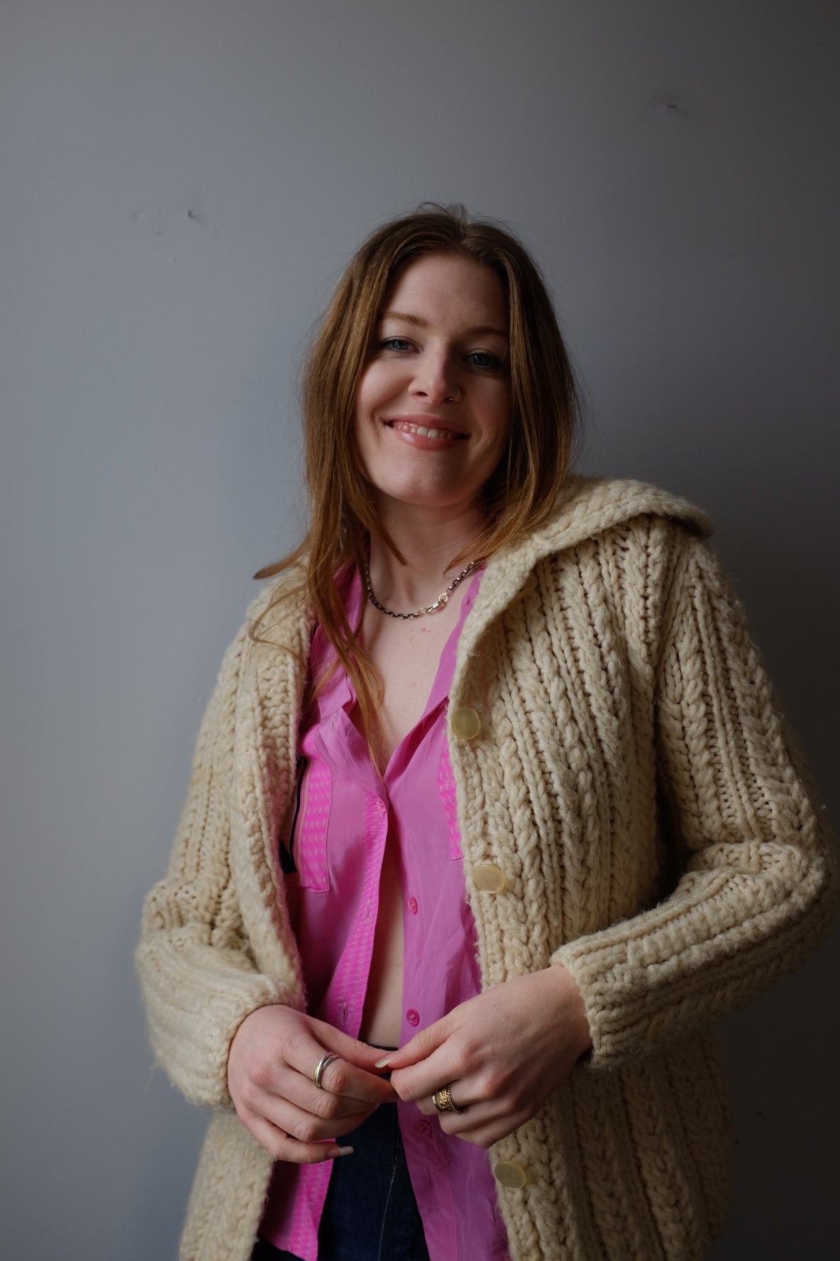 1960s Chunky Knit Sweater Cream