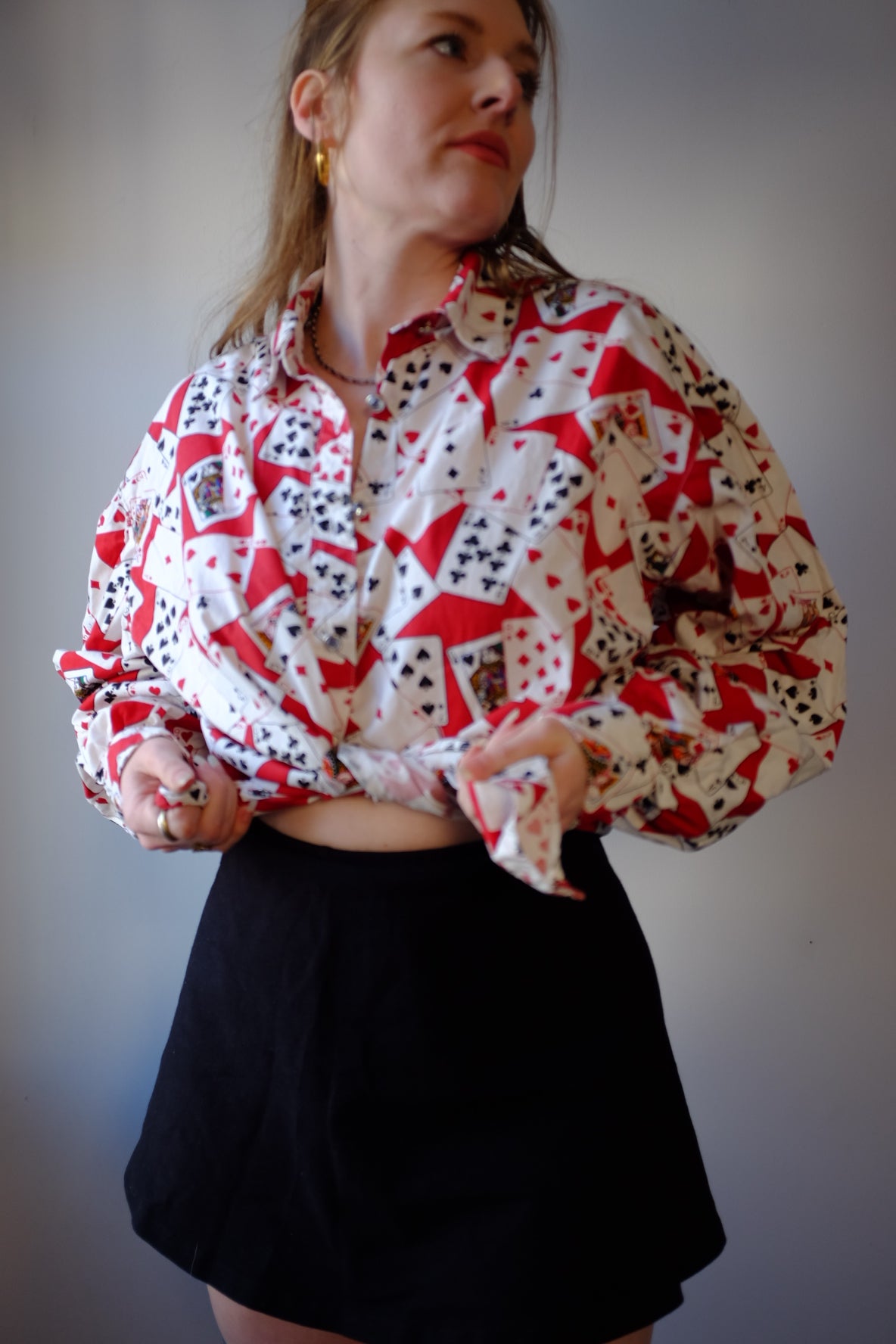 1980’s Deck of Cards Button Up L