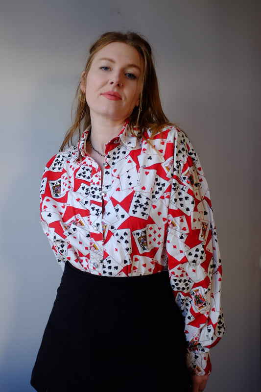 1980’s Deck of Cards Button Up L