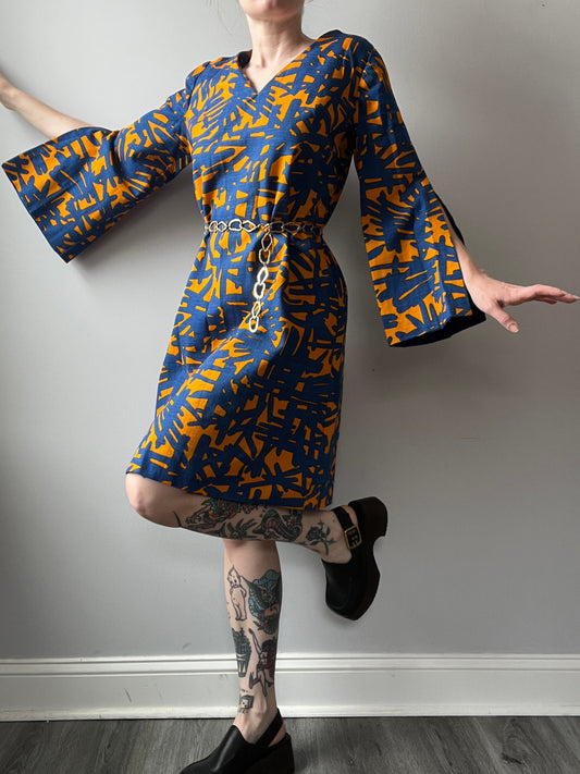 Barkcloth 1970s Insane Dress