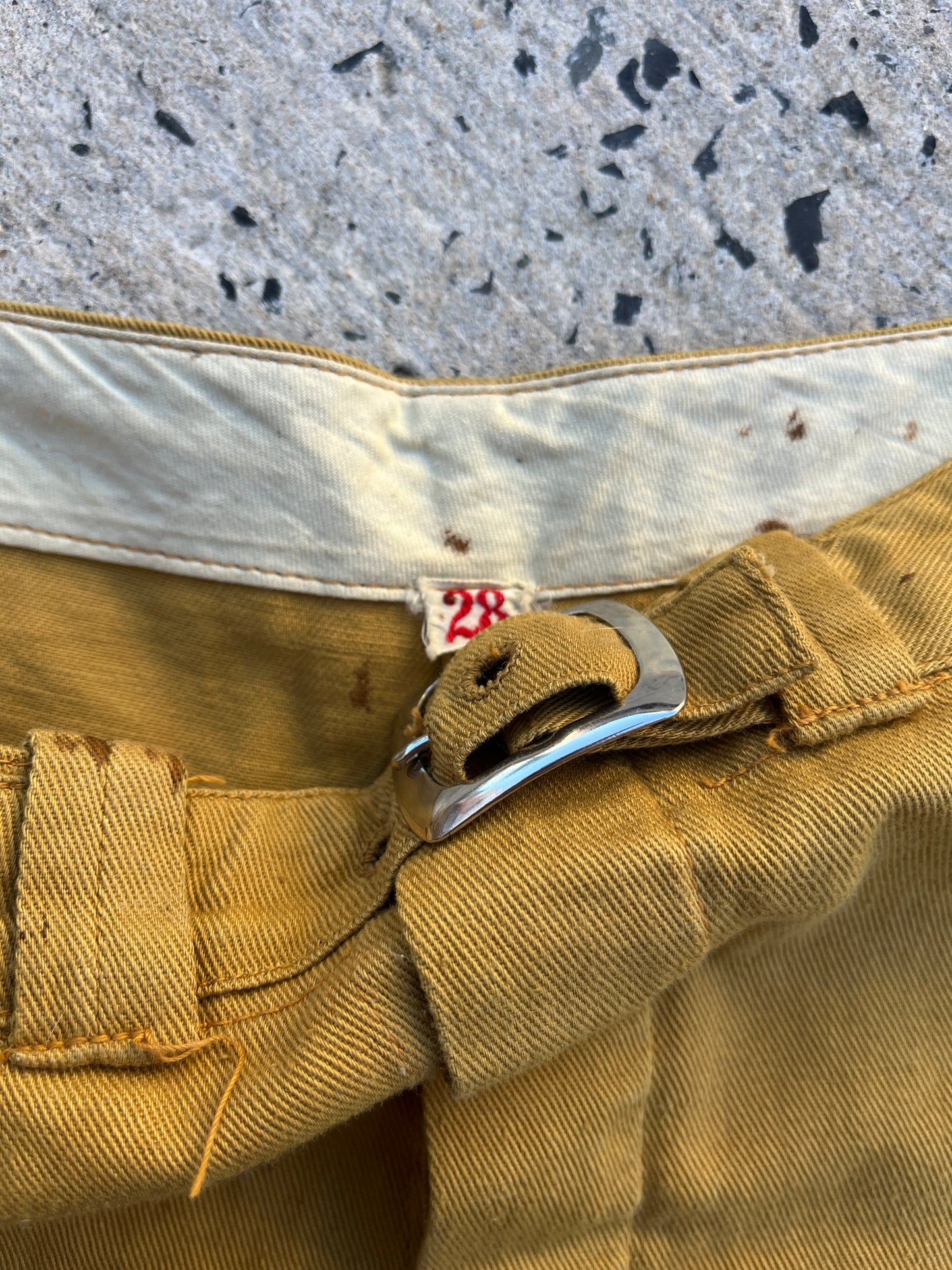 1940s Mustard Athletic Shorts 28”