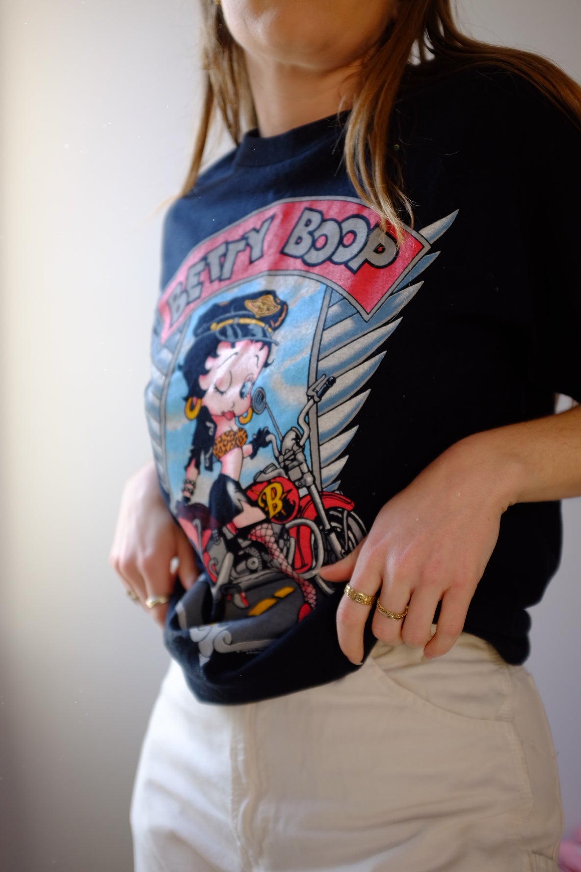 1980s Betty Boop Motorcycle Mama Tee M