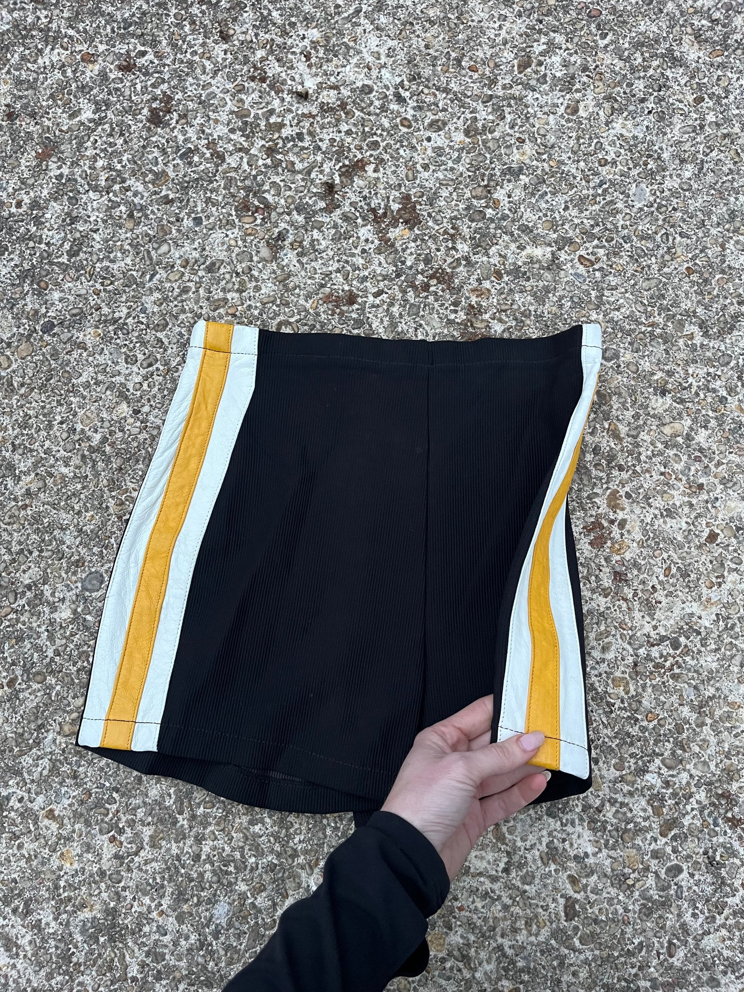 1980s Black and Orange Stripe Shorts