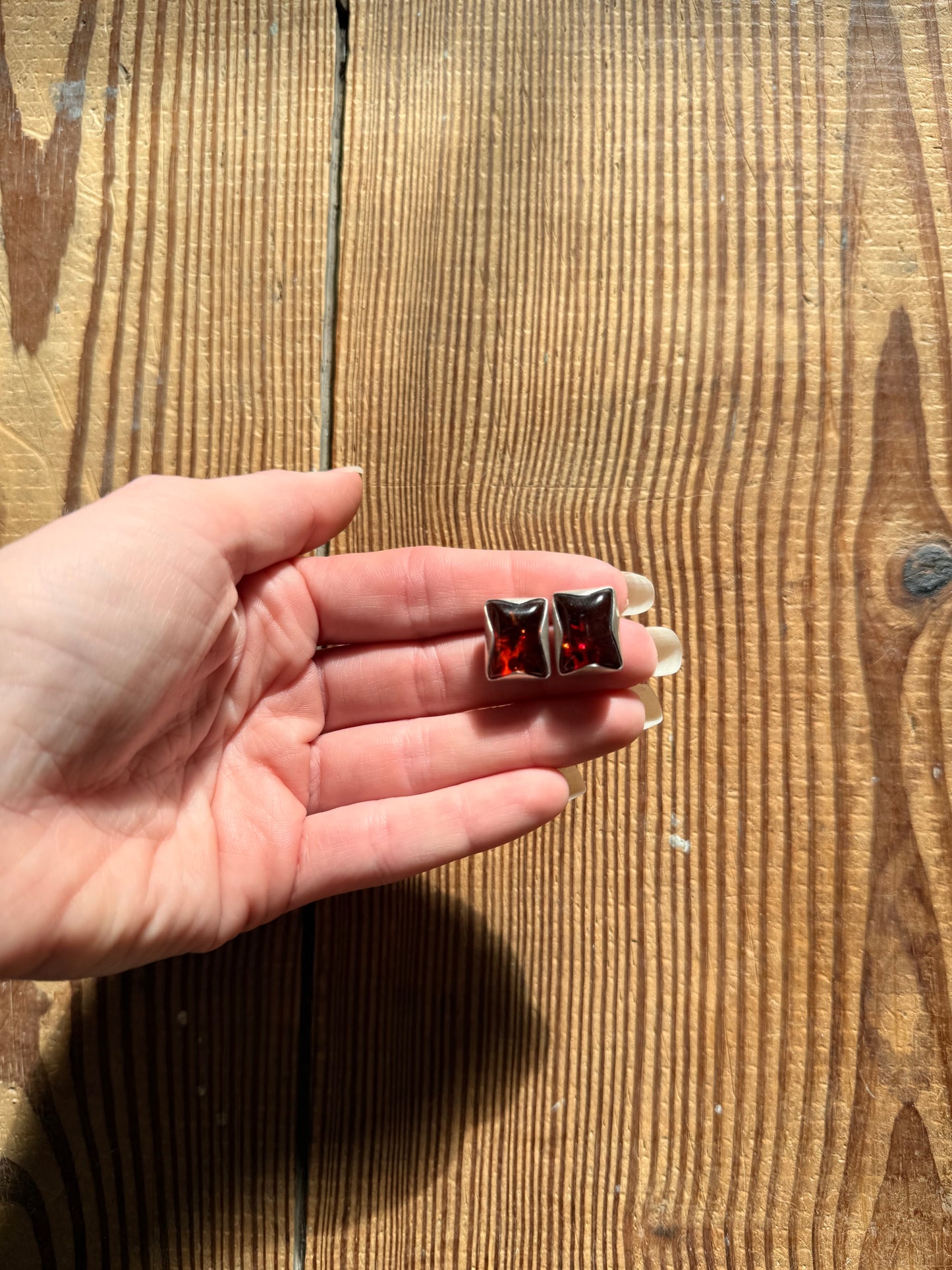 925 Silver & Amber Earrings