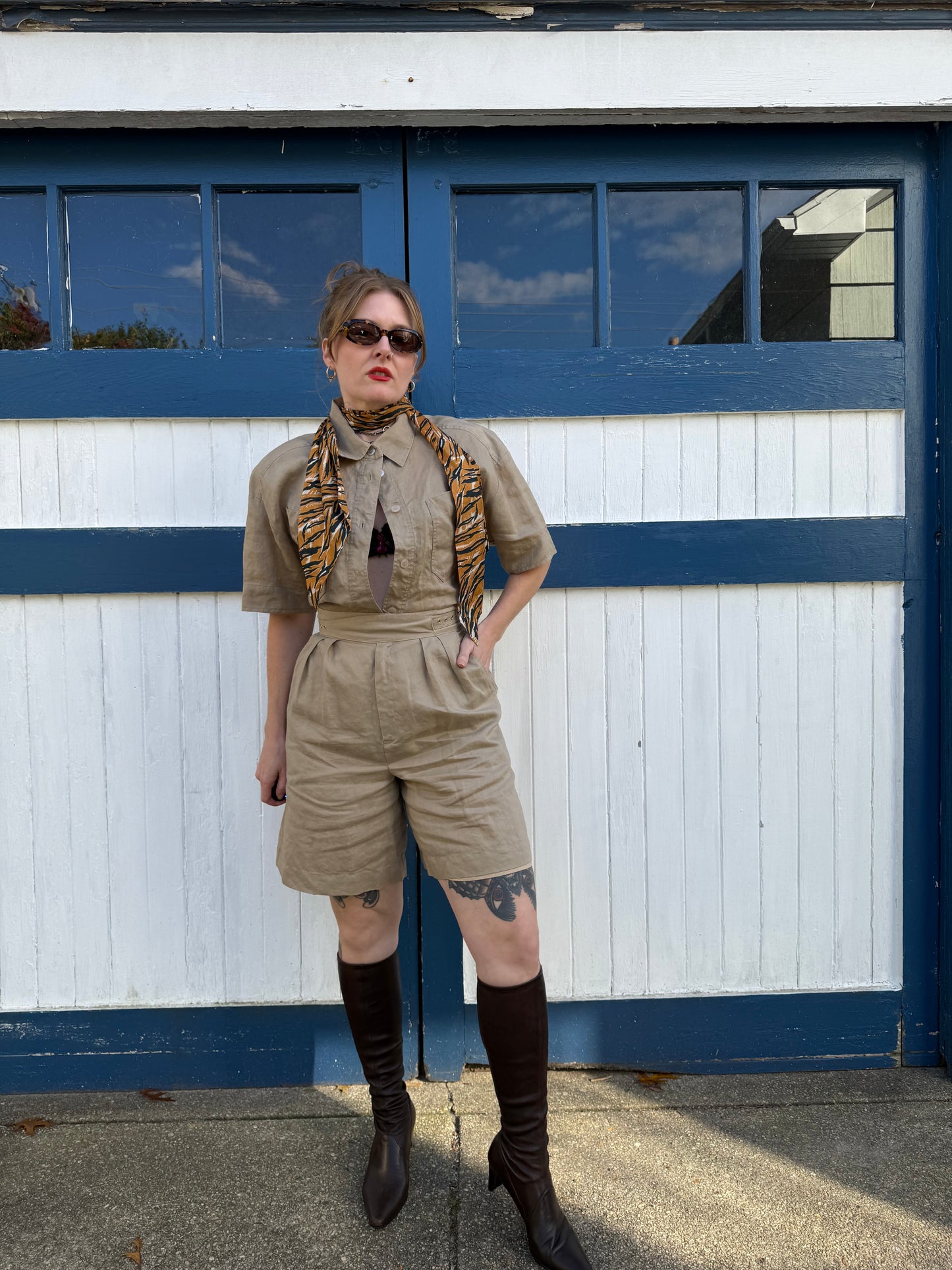 1980s Levante 100% Linen Tan Set