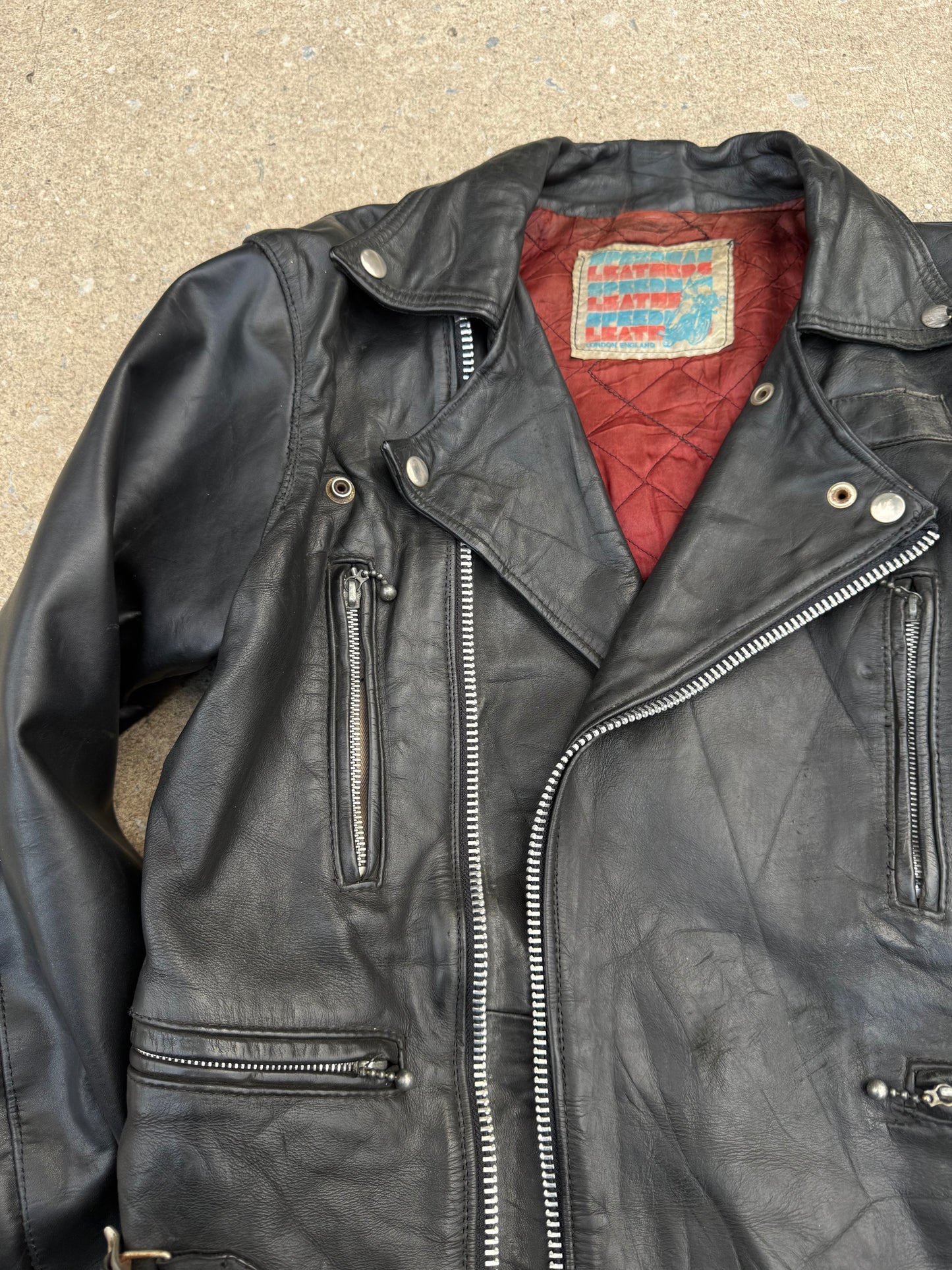 1960s Speedman Leathers Black Leather Biker Moto Jacket