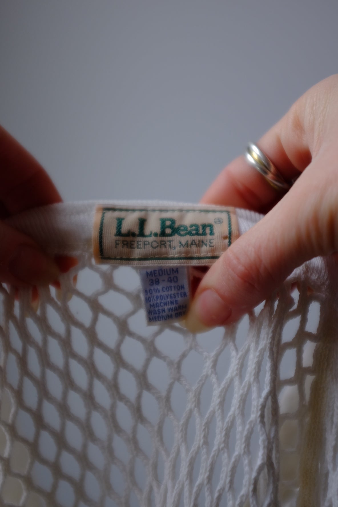 1970s 1980s LL Bean Fishnet Top S/M