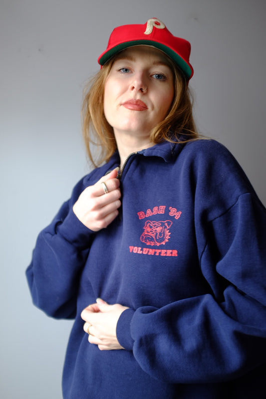 1994 Bulldog 3/4 Zip Crewneck