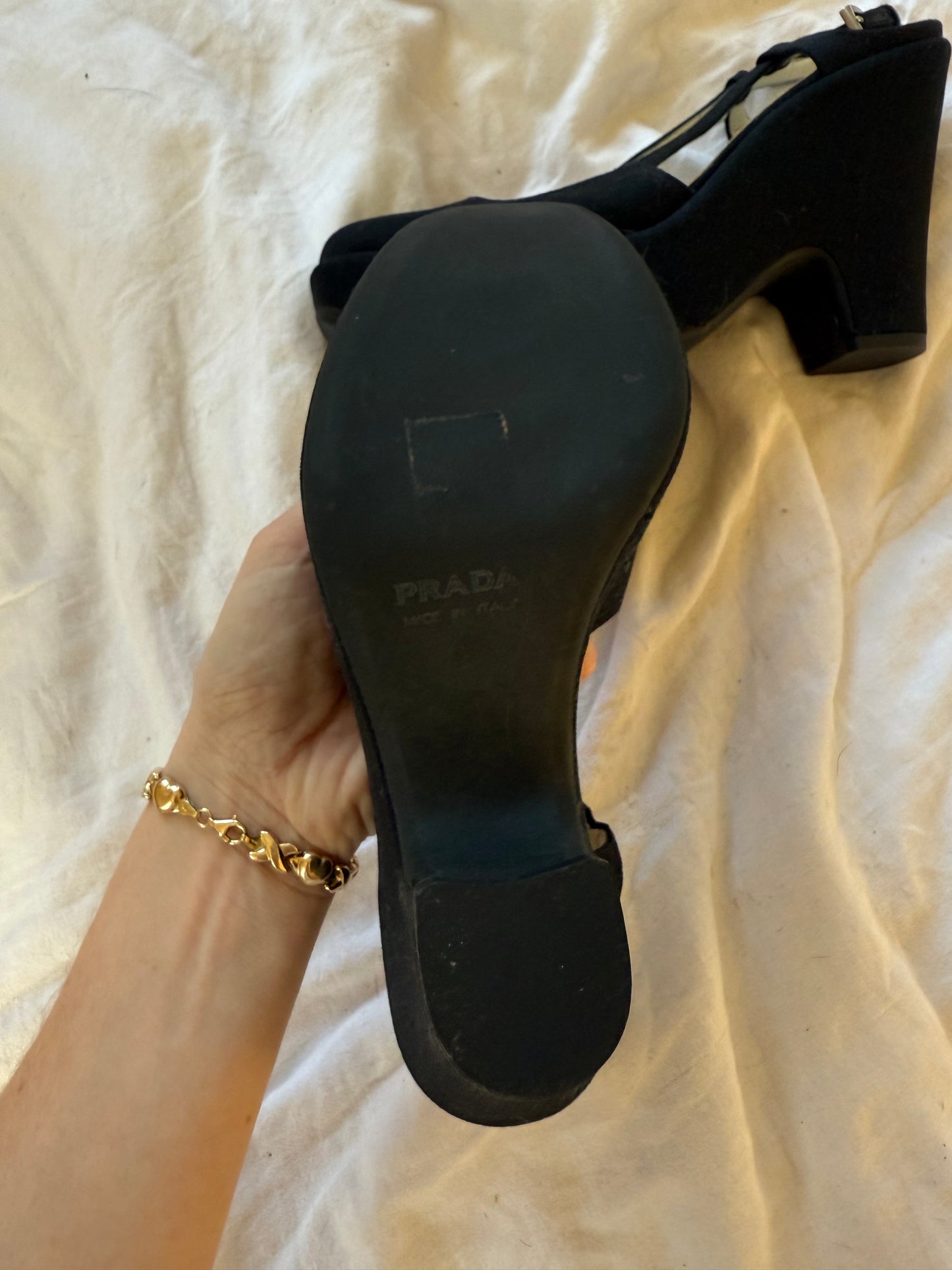 1990s Vintage Prada Black Heels 7.5