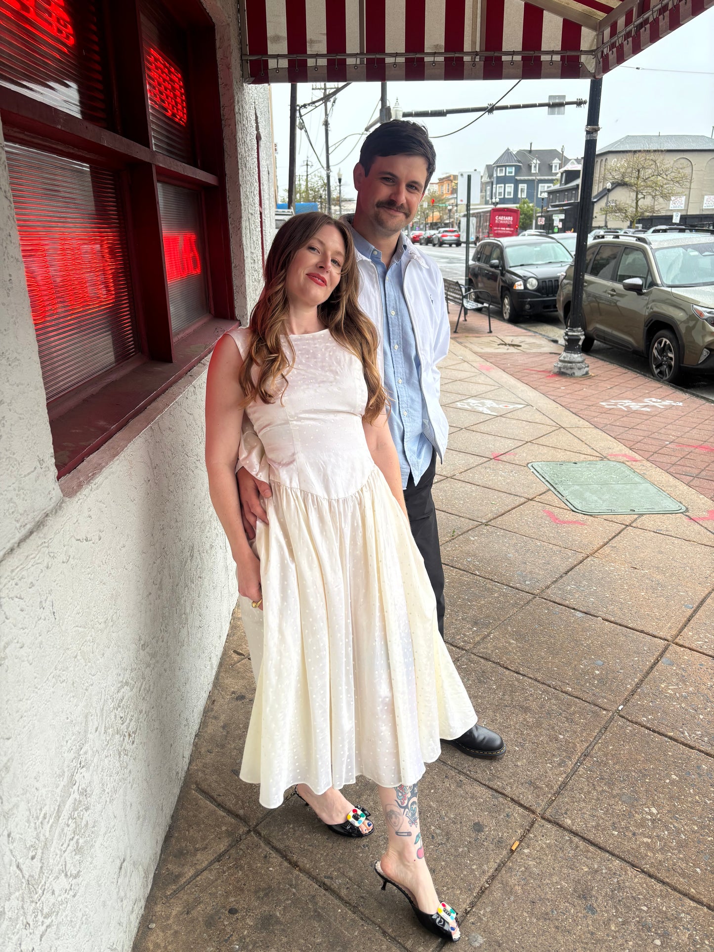 1980s Polka Dot Engagement Party Dress