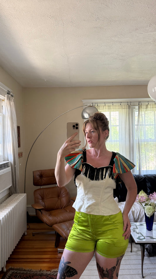 1950s Theatre Corseted Top with Fringe
